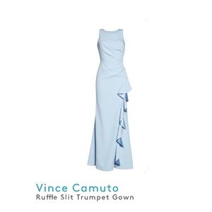 Vince Camuto Petite Ruffled Gown
